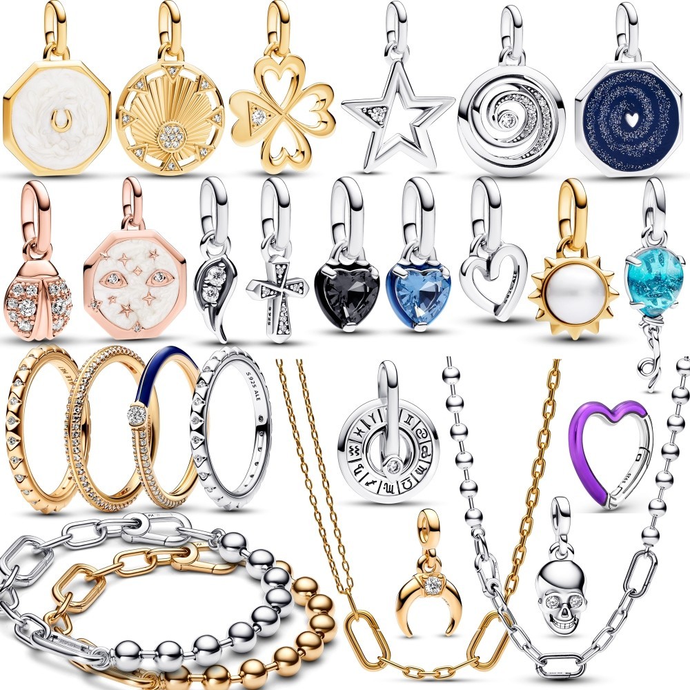 New in Jewelry 925 Sterling Silver Charms Ring Necklace Beads Fit Original Pandora Me Bracelet For W