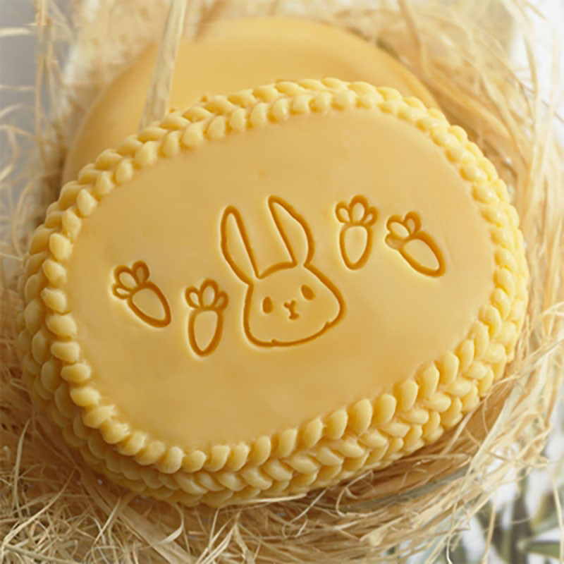 

Acrylic Custom Stamps for Soap Making, Handmade Seal, Lovely Animals Pattern, Rabbit and Radish