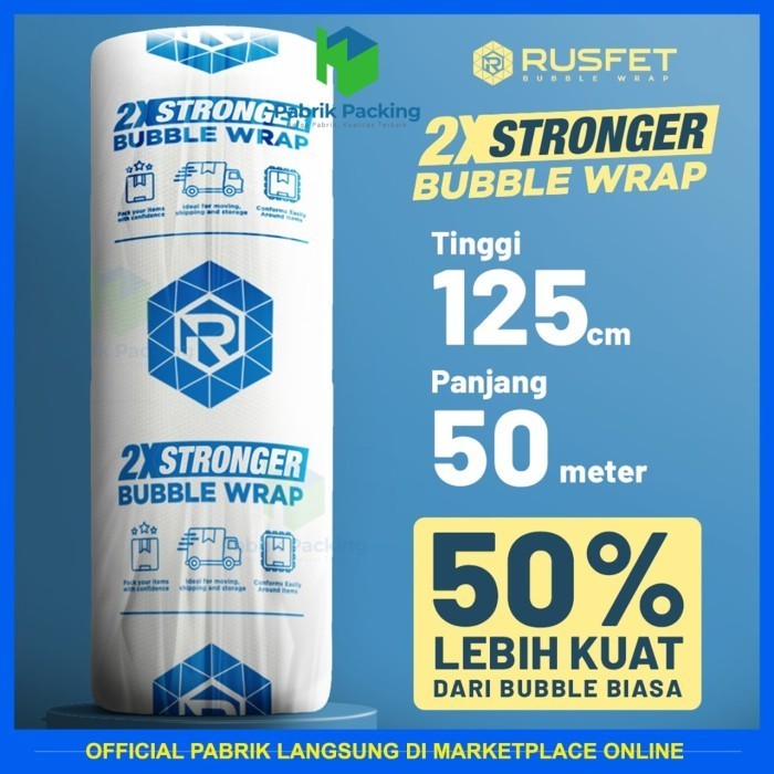 

PLASTIK BUBBLE WRAP 50 METER / BUBBLE WRAP DKM PLUS - BENING TEBAL, 20CM X 50M
