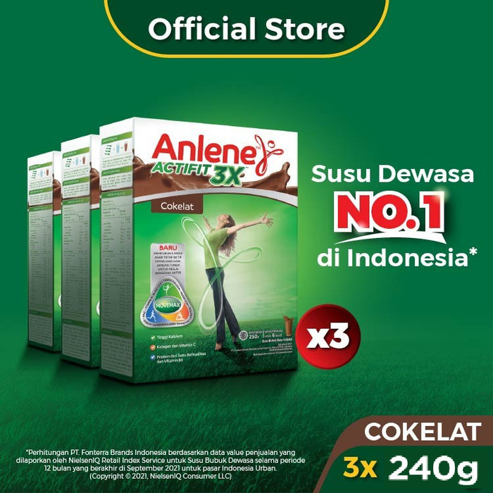 

TERJUAL Anlene Actifit 3X Susu Bubuk Cokelat 3 x 240g-Tulang, Sendi & Otot