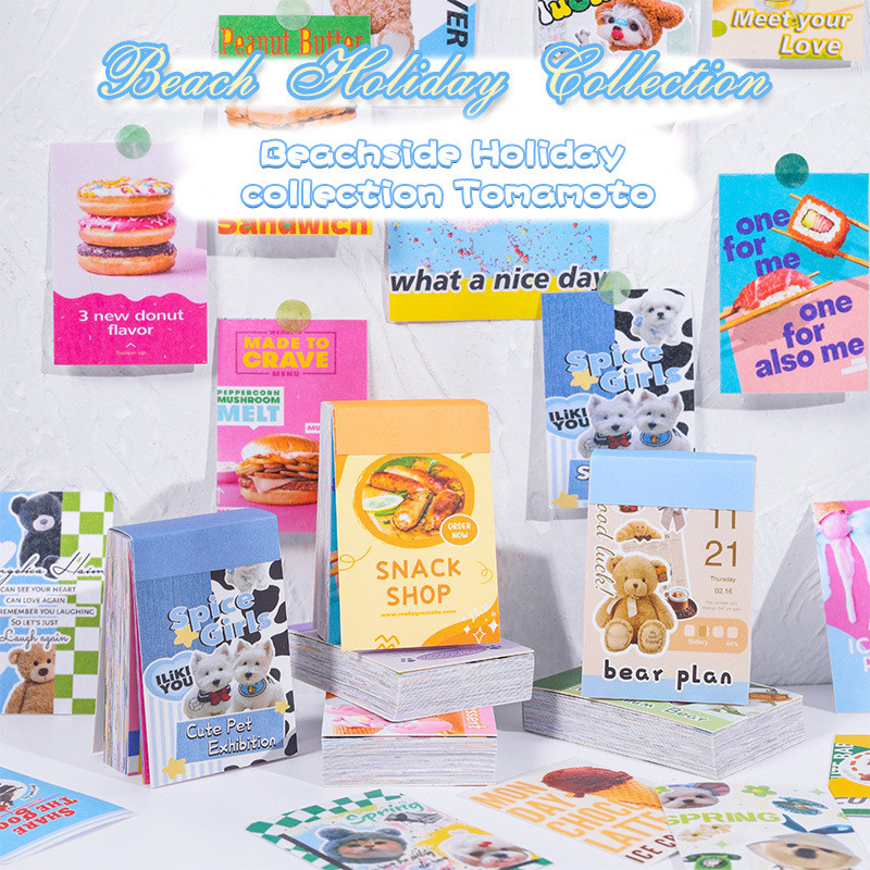 

✨COD 50PCS Buku Stiker Kartun Retro Sticker Deco Planner Kotak Lucu Stiker Berperekat Gaya Retro Notebook