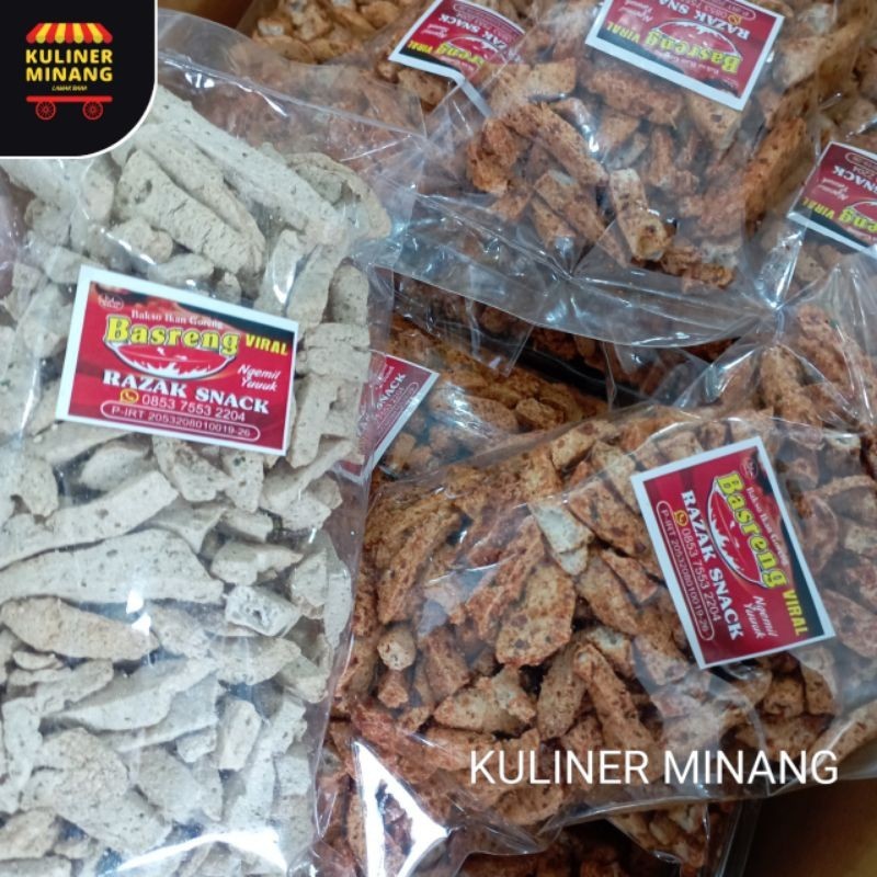 

Kuliner Minang Basreng 250 gr Oleh-Oleh Asli Kampung Cemilan Makanan Payakumbuh Khas Padang Snack Jajanan Kabau Gurih Spicy Murah Renyah Resmi 100% Halal Original AX00