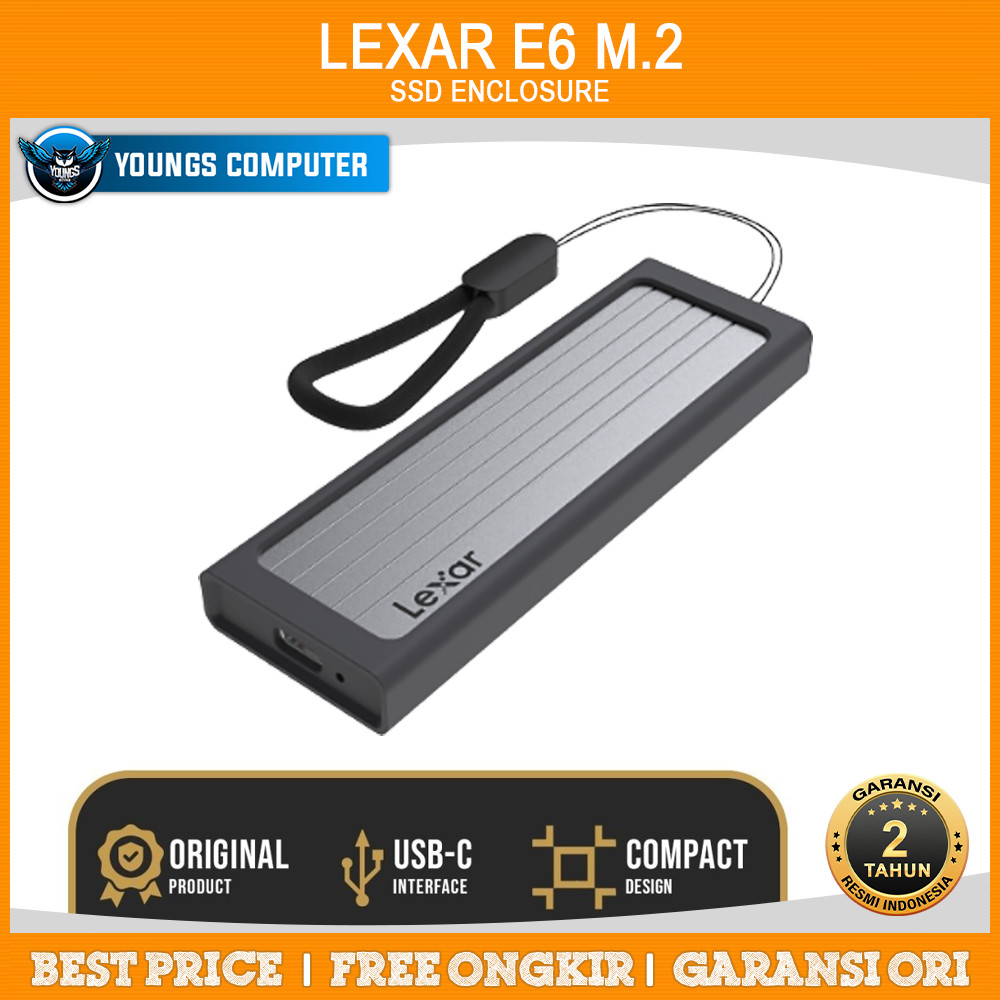LEXAR M.2 NVME SSD ENCLOSURE E6 E300 E350 External Case USB 3.2 Type-C LPAE06N-RNBNG
