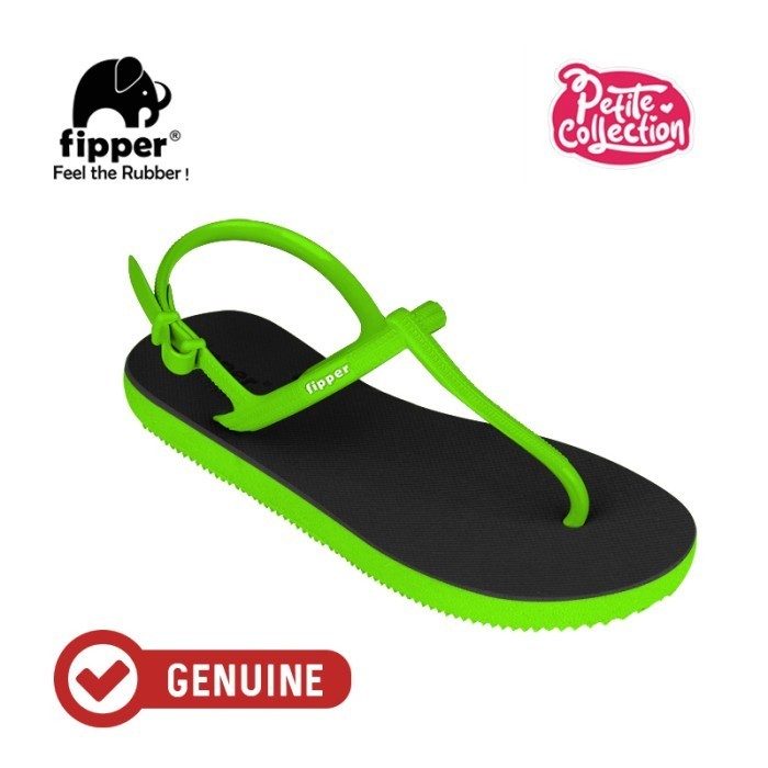 best -Fipper Strappy Petite Black / Green Apple Sandal Jepit Tali Wanita - 4
