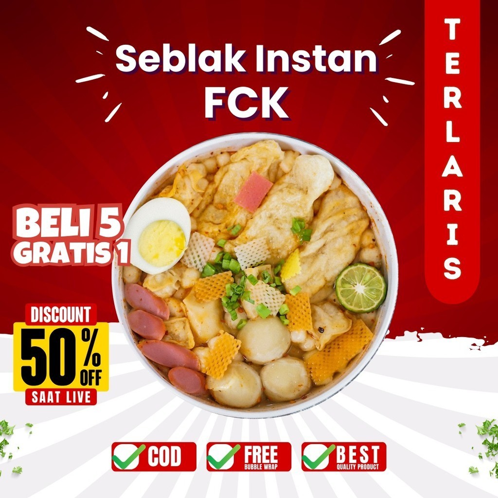 

SEBLAK INSTAN FCK TERLEZAT BASO ACI BAKSO ACI FCK SEBLAK INSTAN KUAH BOCI BASO ACI BELI 2 GRATIS 1