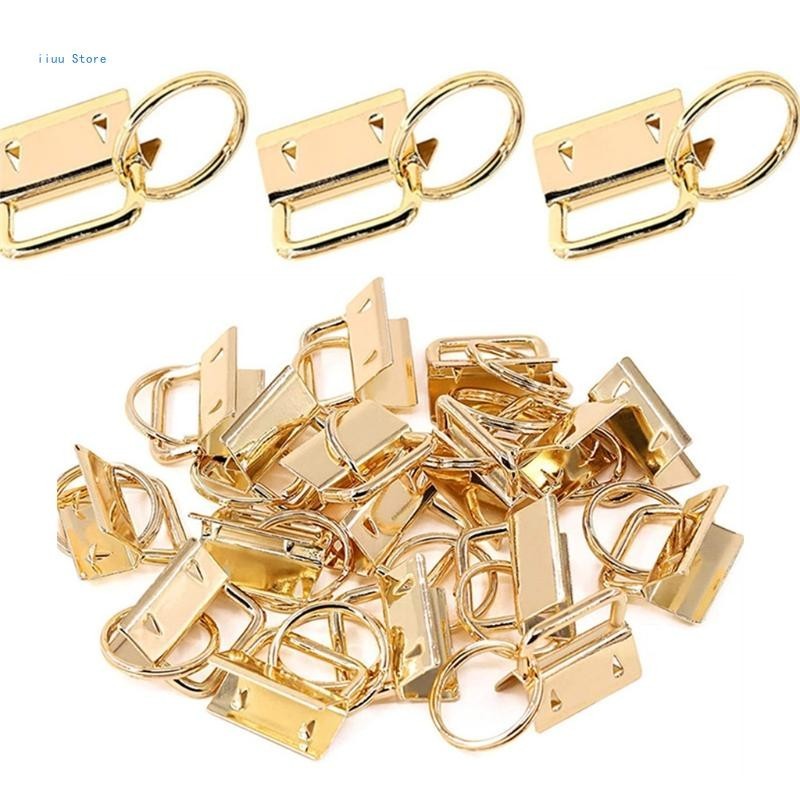 

50pcs 1 Inch for Key Fob Hardware with for Key Rings Set for Bag Wristlets Ribbon Webbing Embossed Hand Craft 25mm