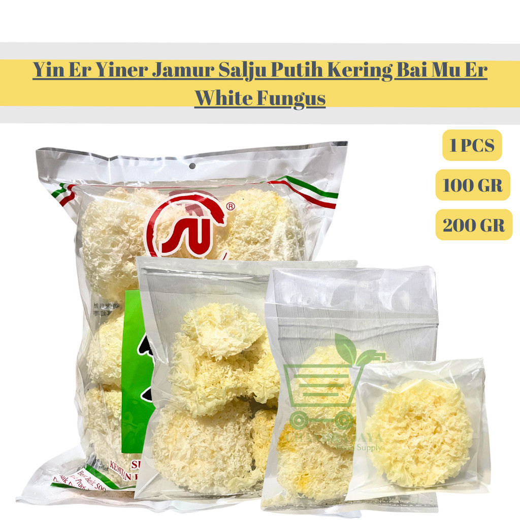 

Yin Er Yiner Jamur Salju Putih Kering Bai Mu Er White Fungus 100GR 200GR