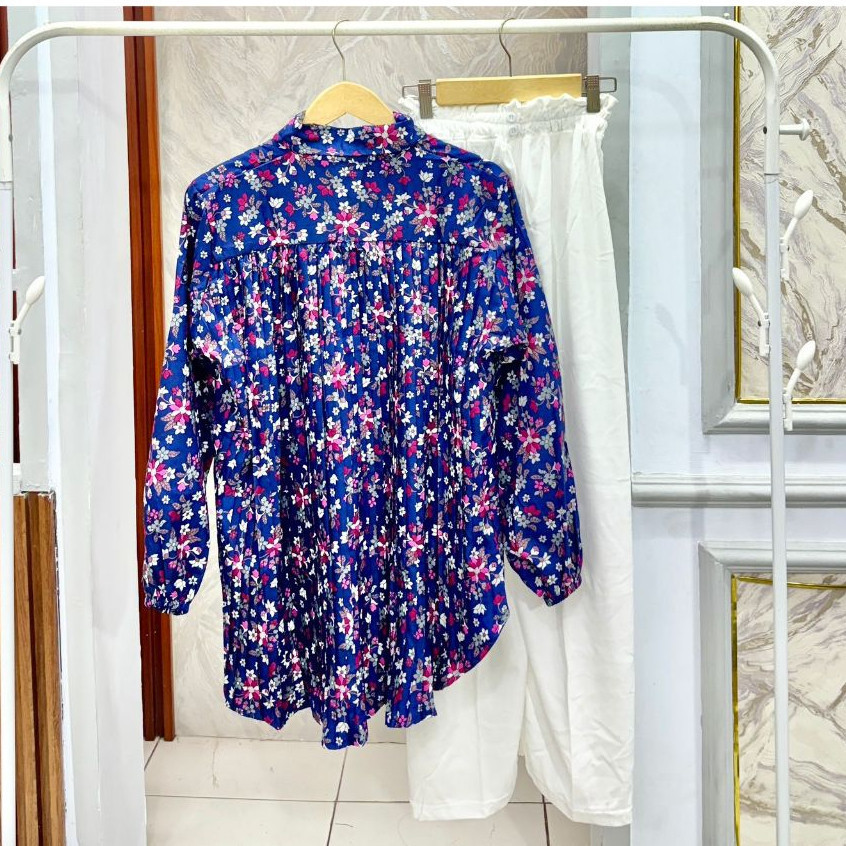 Vexios - ZPF ONESET DAVINA / Oneset Munna Plisket Azzura Bls / SETELAN WANITA MOTIF BUNGA / ATASAN B