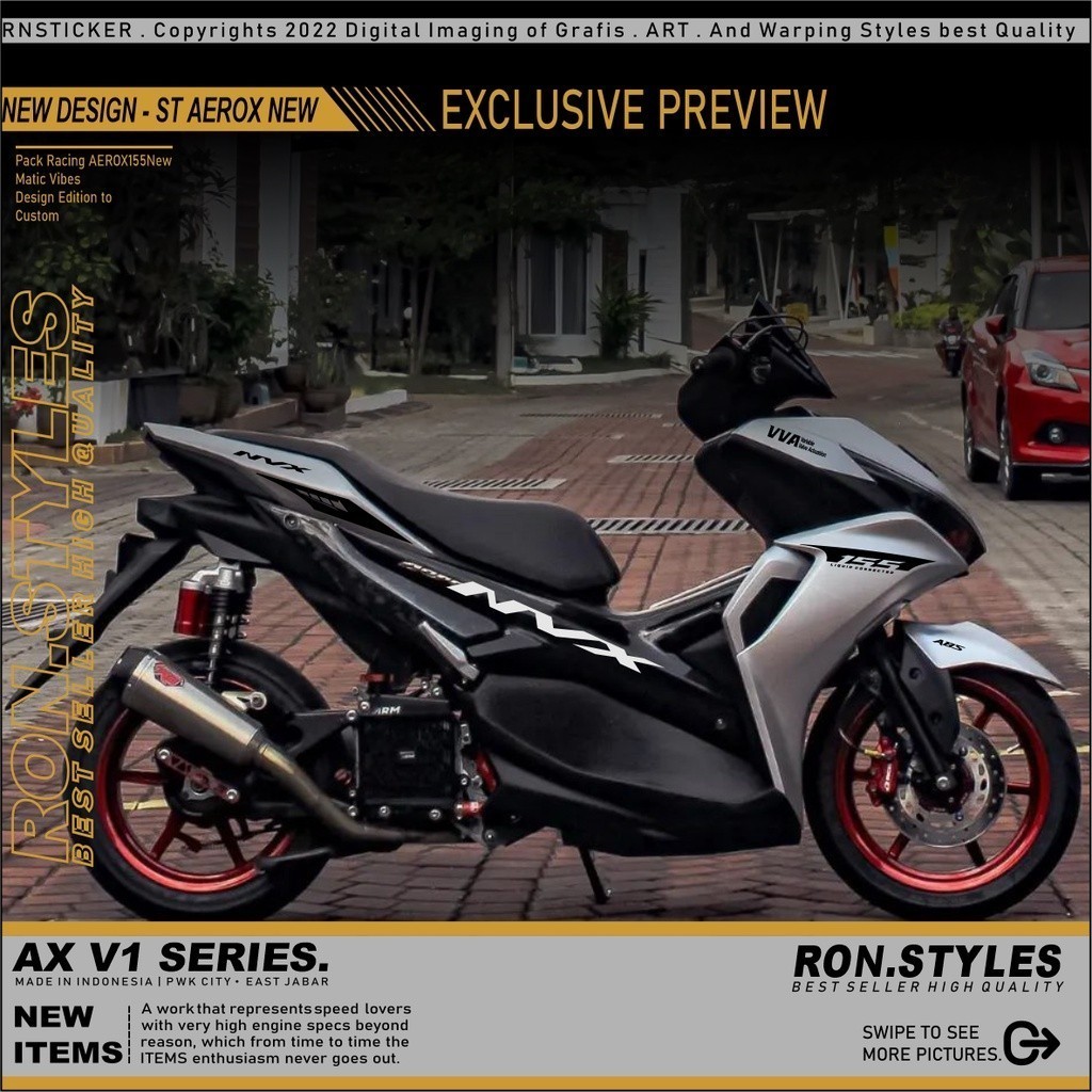 CUTTING AEROX NEW STRIPING AEROX 155 NEW STRIPING VARIASI AEROX NEW STRIPING AEROX SILVER AEROX HITA