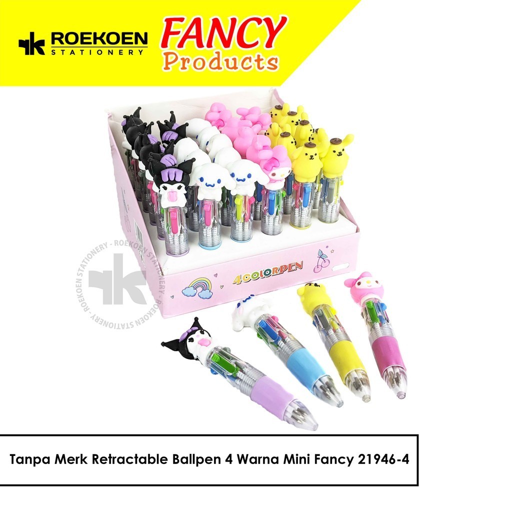 

Tanpa Merk Retractable Ballpen 4 Warna Mini Fancy 21946-4