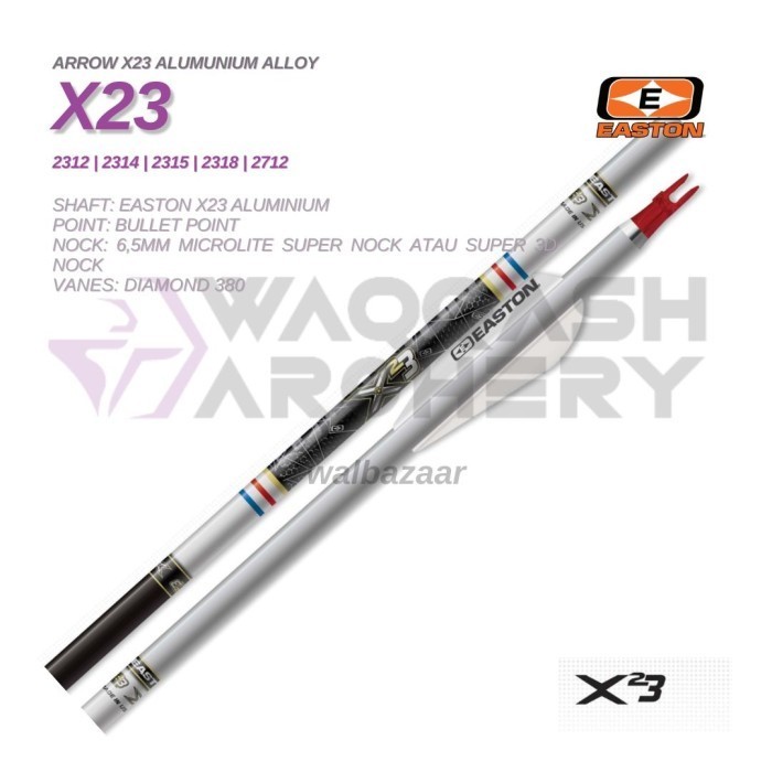 EASTON X23 BLACK Aluminium Arrow Anak Panah Alloy