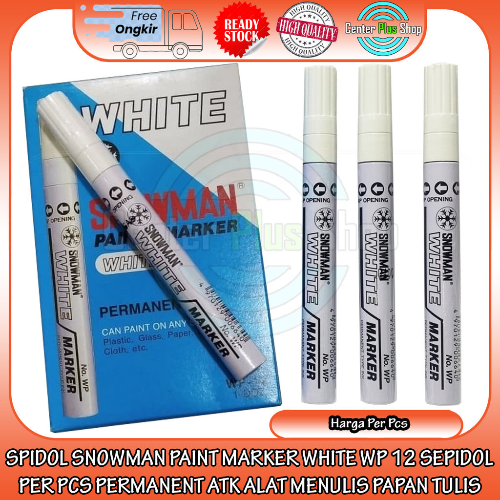 

Spidol Snowman Marker White Wp 12 Paint Sepidol Per Pcs Permanent Atk Alat Menulis Papan Tulis Barang Warna Putih Snowmen Permanen Waterprof Tahan Air Bolpoint Bolpoin Bolpen Menulis Tulis Atk Sekolah Sd Smp