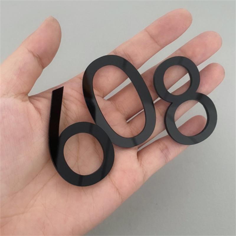 

3D Numeral Plate Self-adhesive Plastic Plaque Sign Gate Digits Number Tag Hotel Door Drawer Number Label 0 To 9 Home Decor Label
