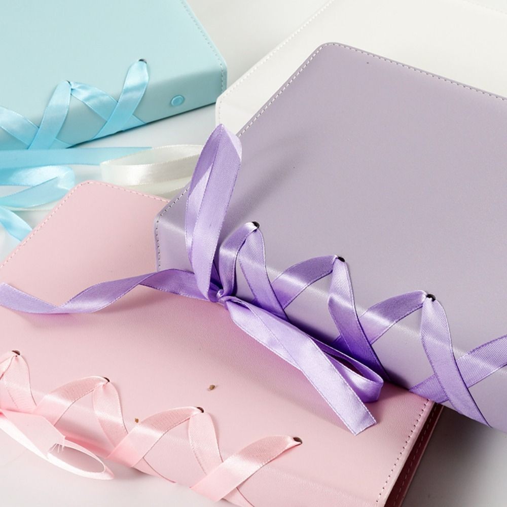 

INS K-Pop Star A5 Binder Album PU Leather Photo Book with Photocard Holder Pure Color Scrapbooking C