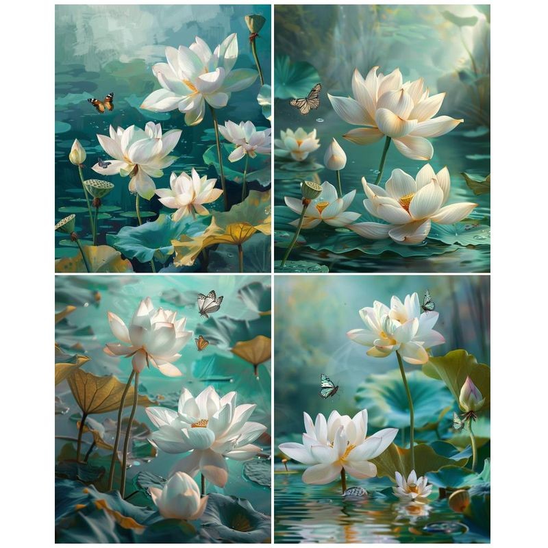 

GATYZTORY DIY Paint By Number Lotus Flowers For Adults Handpainted Oil Painting By Number On CanvasArtwork Home Decoration