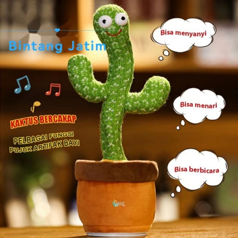 Boneka Pintar Kaktus Joget Dancing Joged Cactus Toy