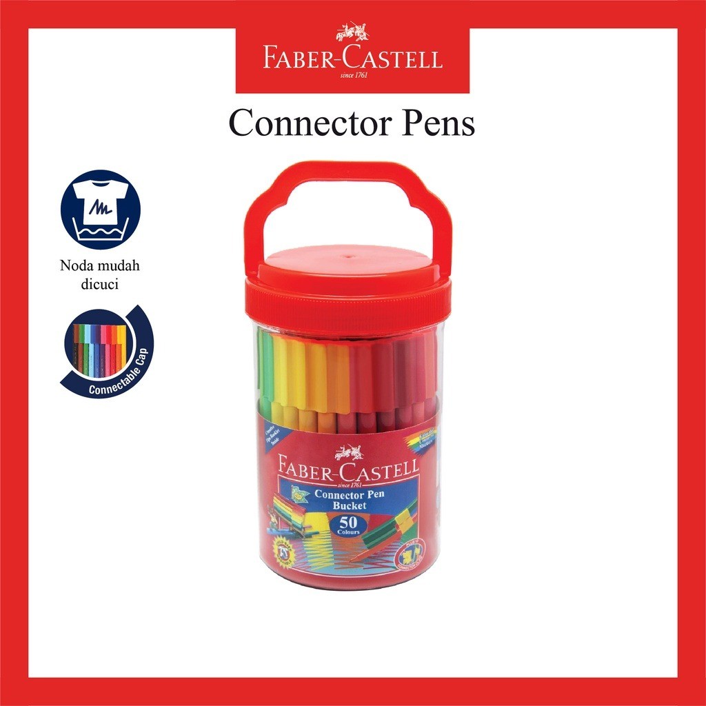 

Konektor Pen Tabung Faber Castell / Spidol Warna Kemasan 50 Warna / Connector Pen Set 50