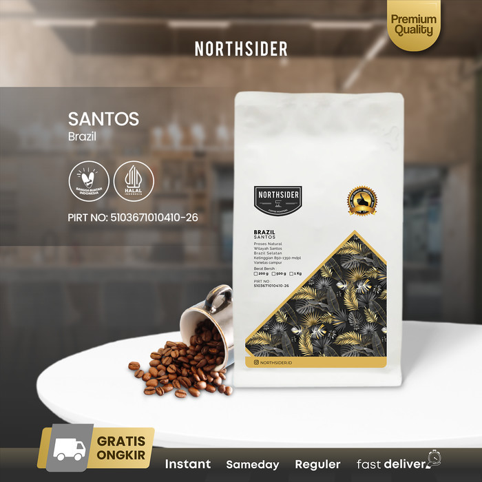 

Roux Northsider Kopi arabika Brazil Santos Natural coffee 500g - BIJI KOPI