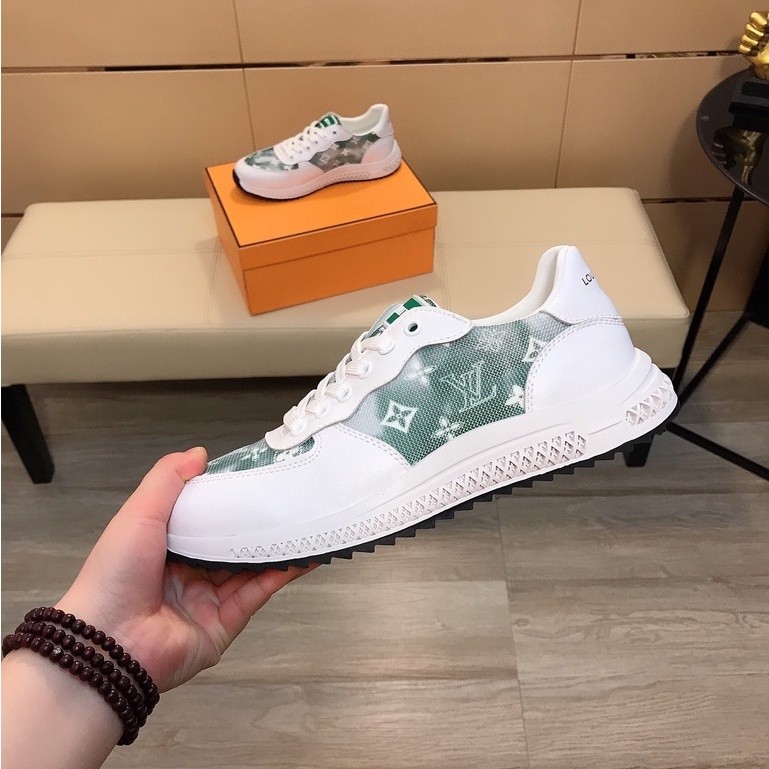 Louis Vuitton Low Cut Stylish simplicity Casual Shoes Sneakers Men White Green