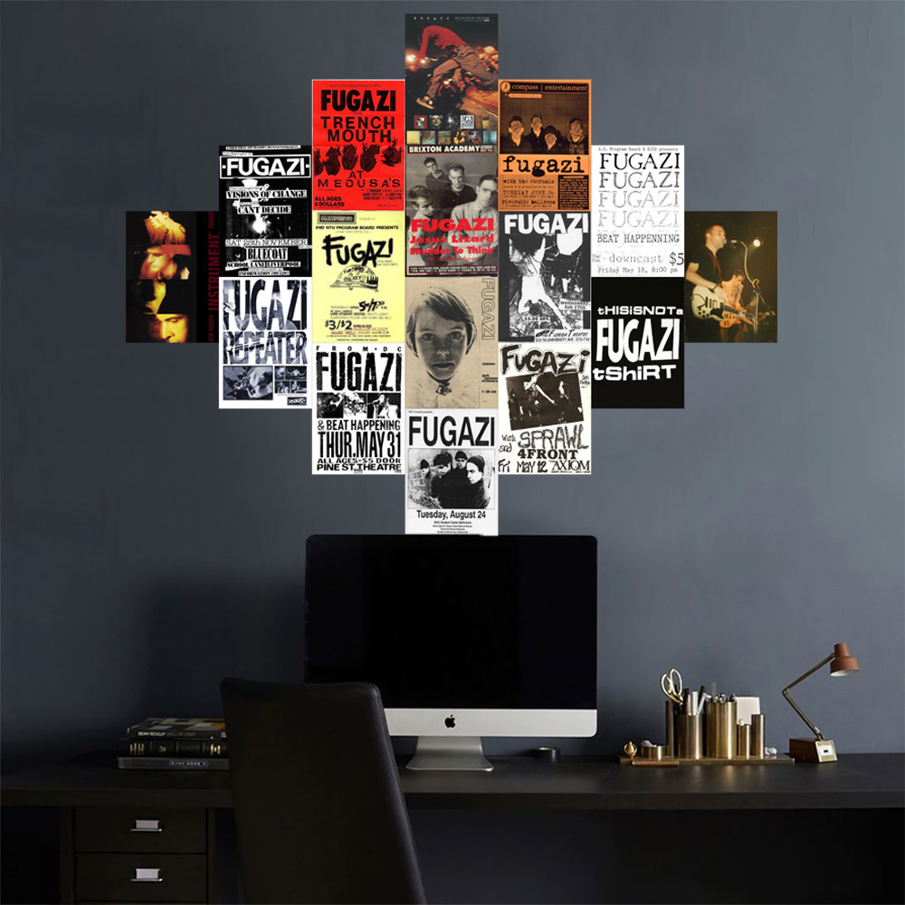 Free Dobel Tape (isi 16pcs) poster dinding aesthetic vintage gambar grup band Fugazi punk rock - SC2