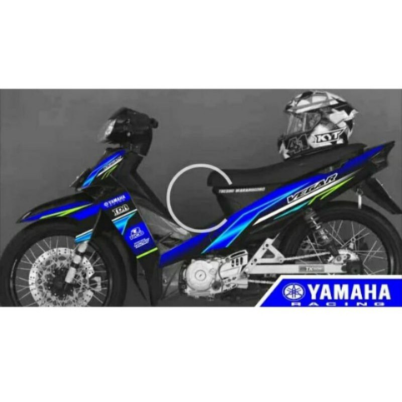 STIKER MOTOR YAMAHA VEGA R NEW RACING SEMI FULL BODY STRIPING VARIASI