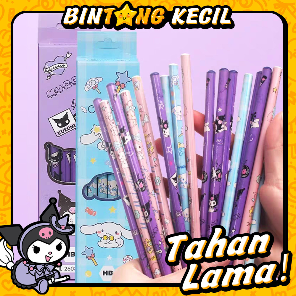 

Pensil HB 12 dalam Kotak Murid Anak-anak Kartun Lucu Pensil Pena Menggambar Kurumi Melodi Cinnamoroll