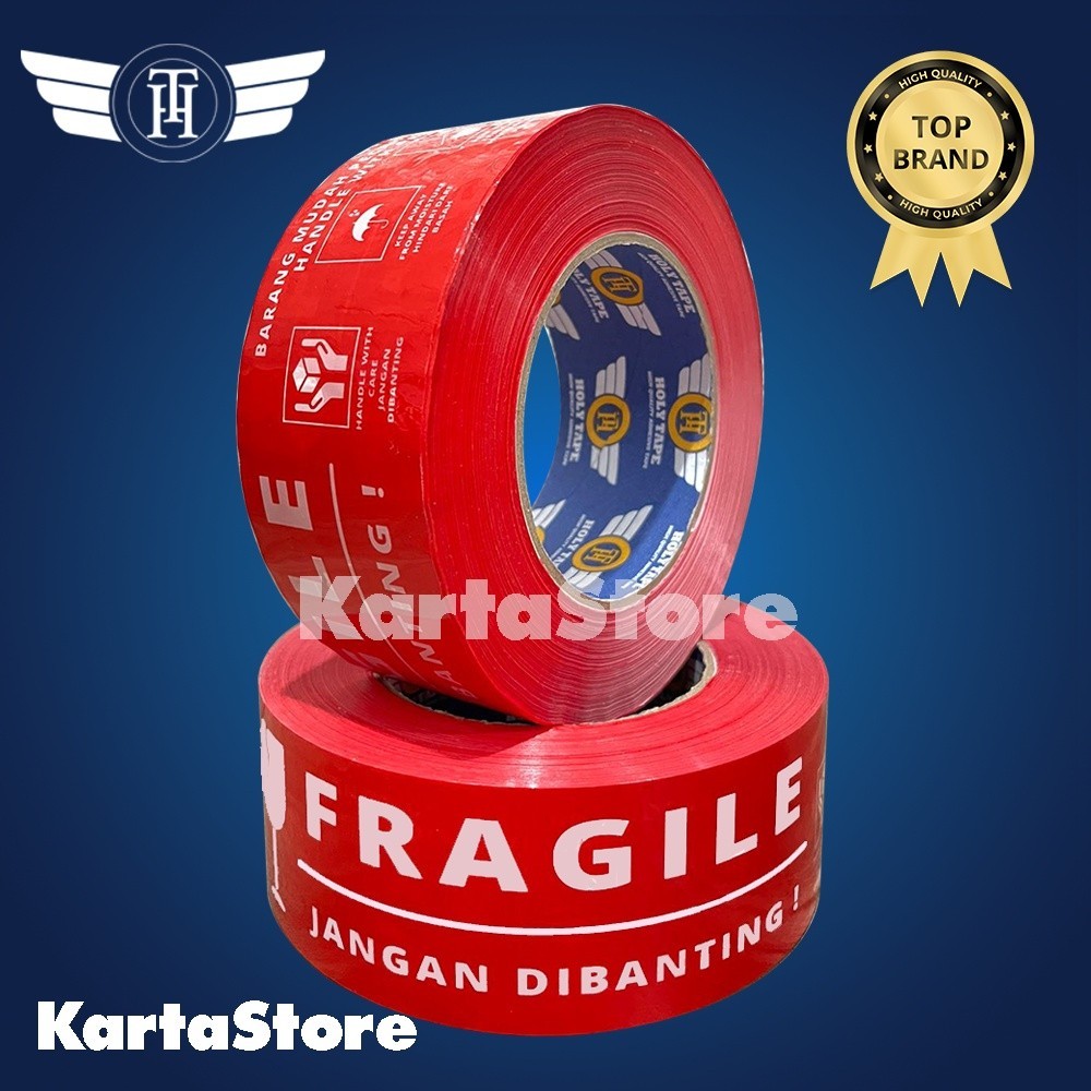 

LAKBAN FRAGILE 300 YARD FULL MERAH HOLY TAPE