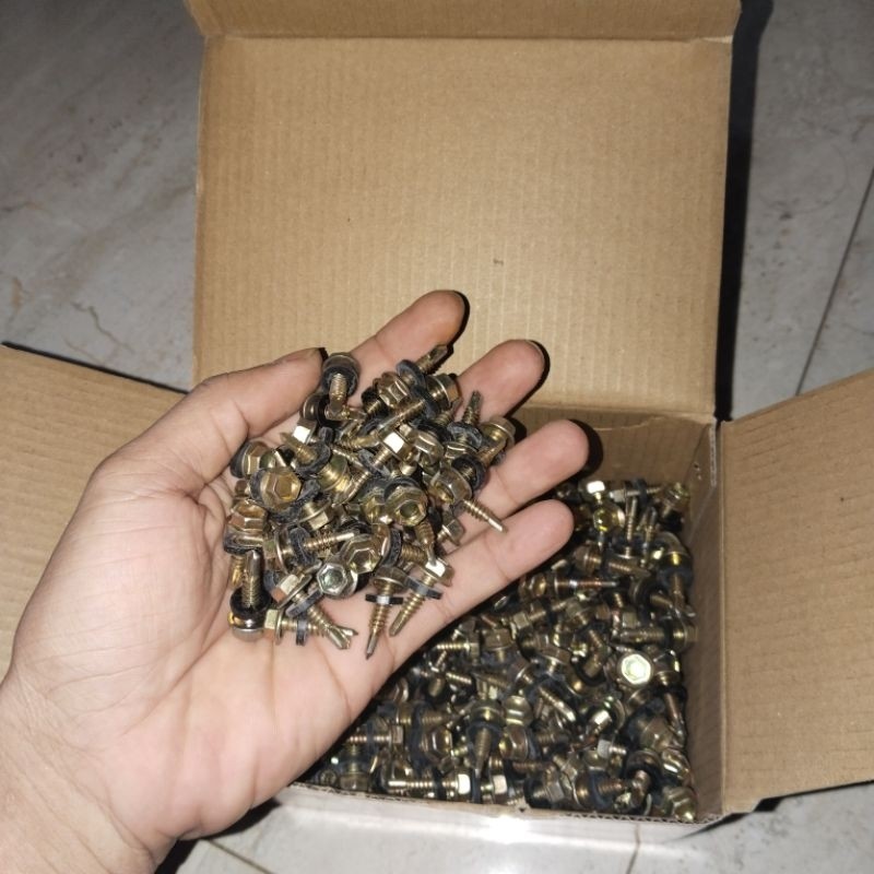 RB Baut Roofing Baja Ringan Kuning 1220 500 Pcs 1 Kotak Baut Roofing Baja Ringan