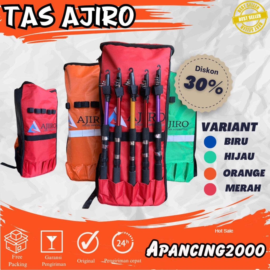 Tas Mancing Ransel Pancing AJIRO murah Bahan Anti air Semi parasut ukuran Besar COD