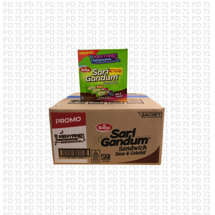 

Roma Biskuit Sari Gandum Sandwich Dus 120 Sachet