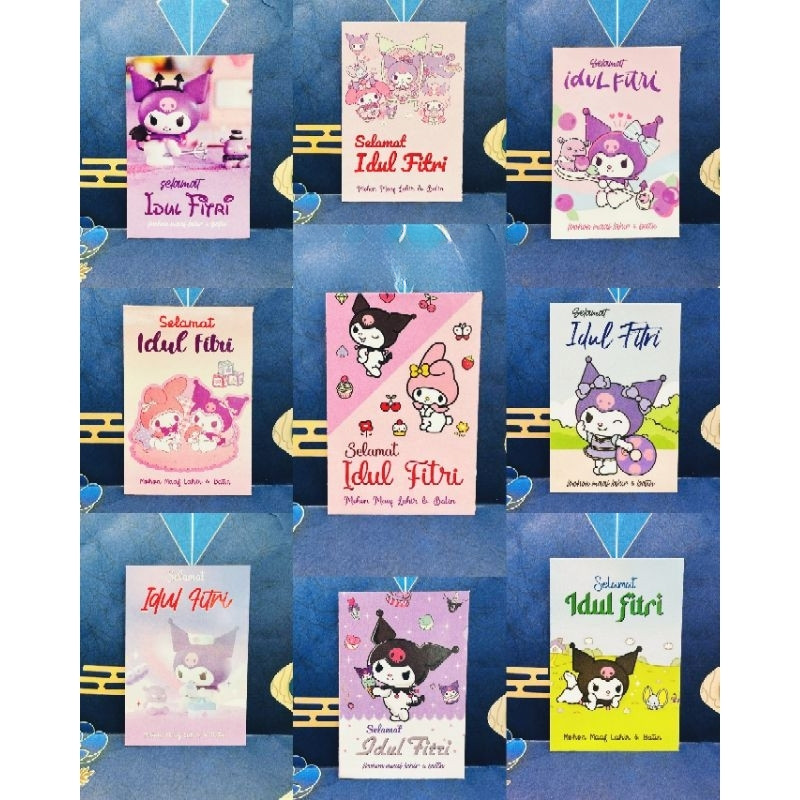 

Sanrio Melody Kulomi Laser Kartu Kecil 55 Anime Perimeter Polaroid Kartu Kecil Dua Sisi LOMO Kartu