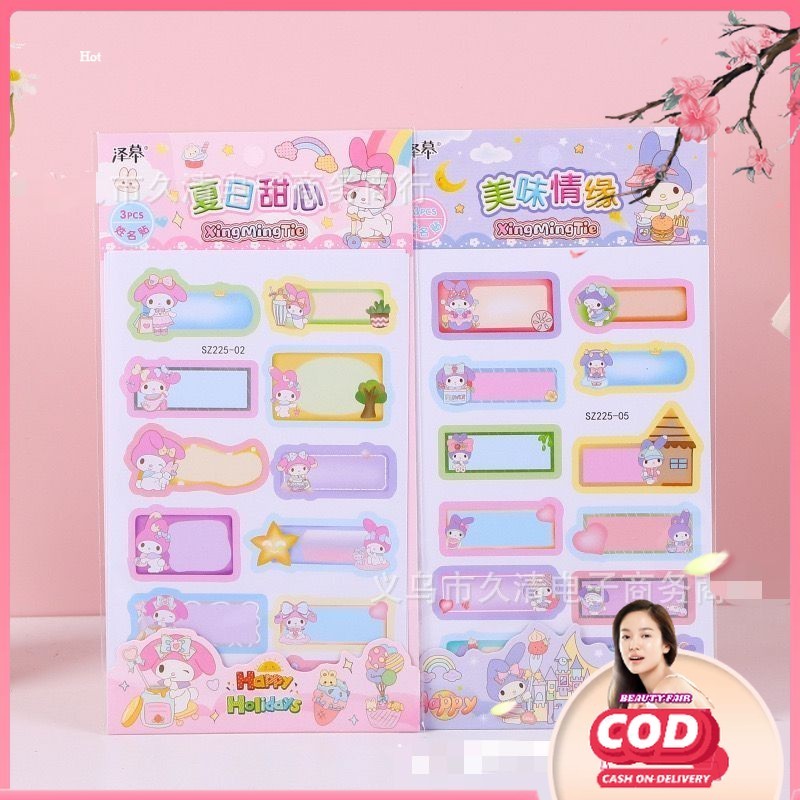 

[BF] STICKER LABEL BISA UNTUK TULIS NAMA MOTIF DAN KARAKER SANRIO LUCU / STICKER SANRIO LABEL NAMA ANTI AIR