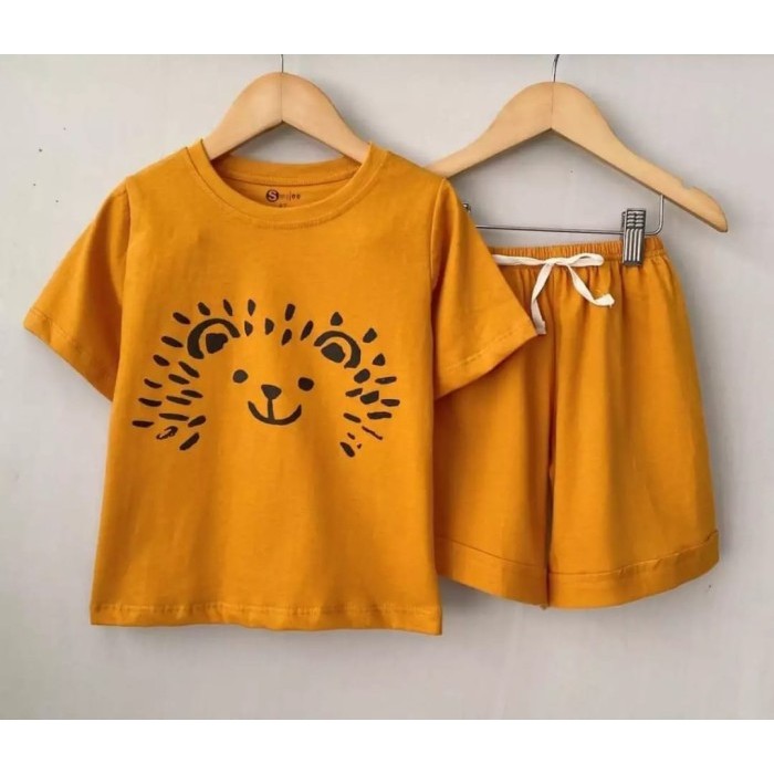 ✨TERLARIS - kaos anak murah kaos stelan anak perempuan Baju setelan anak perempuan - Kuning Kunyit, 