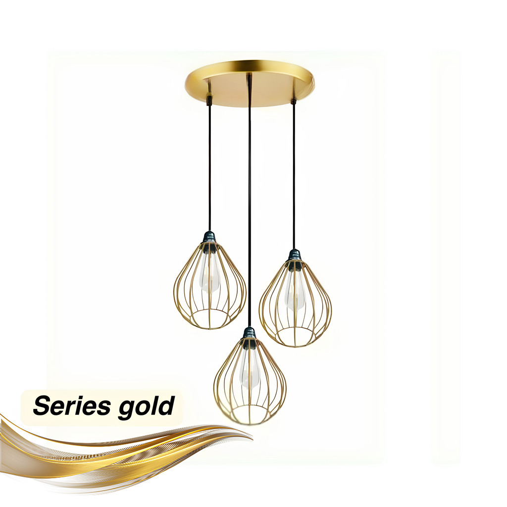 Lampu gantung minimalis lampu hias ruang tamu kap lampu series gold