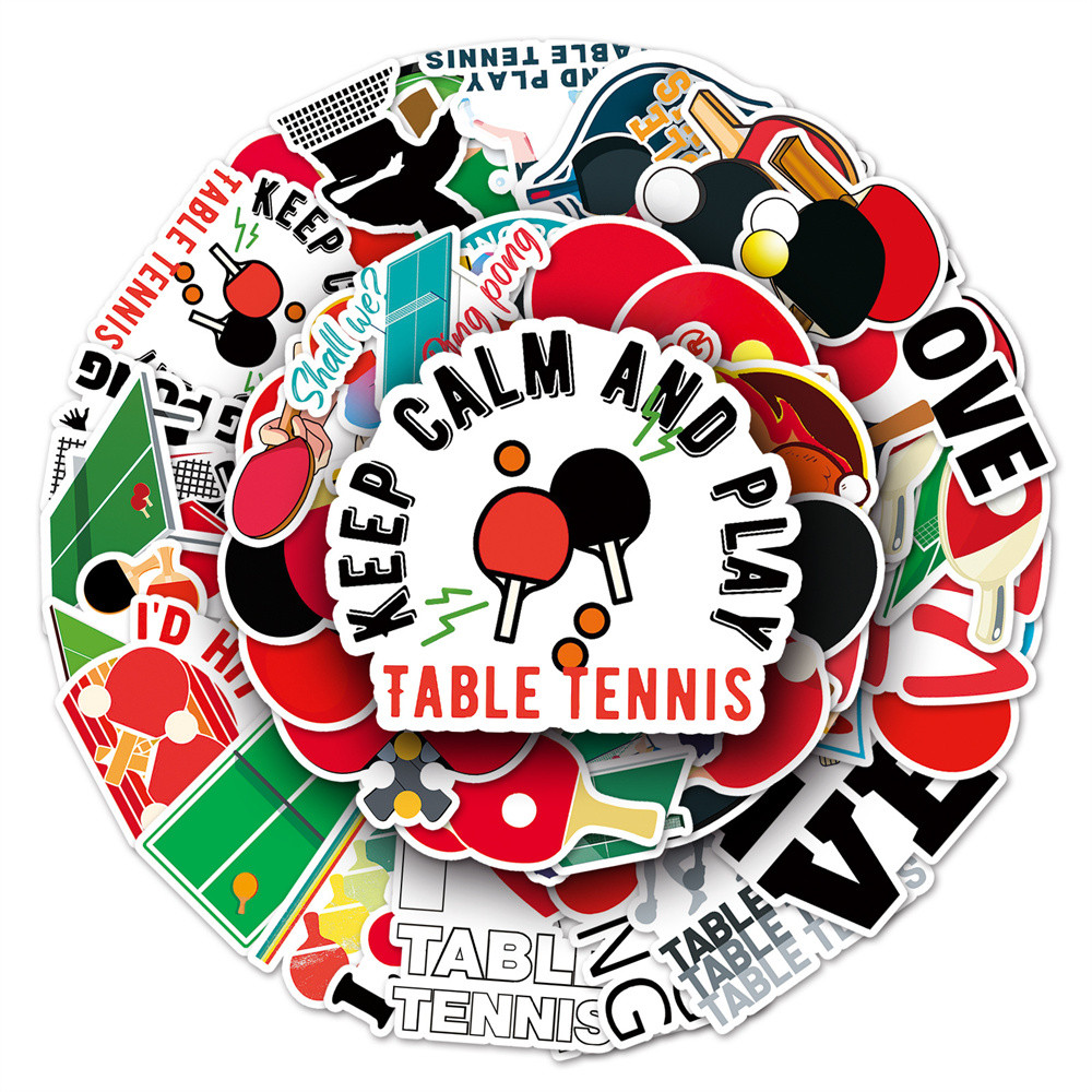 

10/30/50PCS Cartoon Table Tennis Sports Personality Creative Sticker Desk Computer Phone Skateboard Waterproof Sticker Wholesale