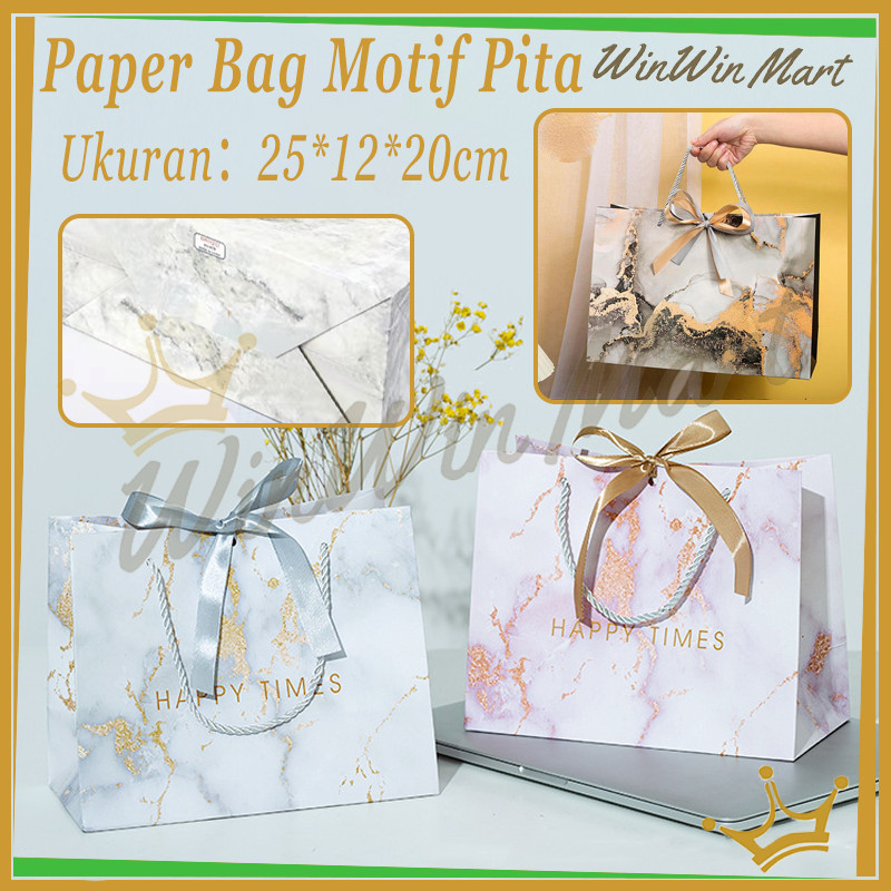 

Paper Bag Marmer Vintage Kantong/Paperbag Goodie Bag/Paper Bag Motif Pita