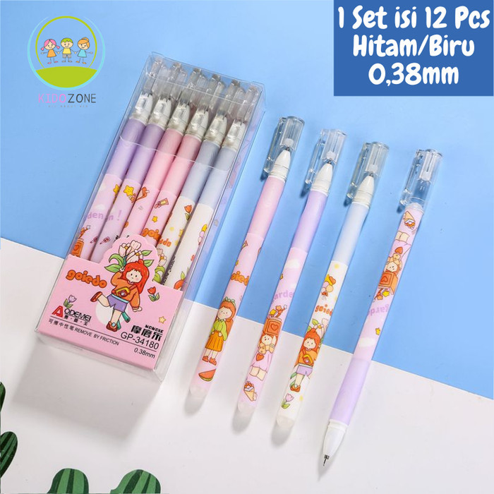 

New- Pulpen Pena Bolpoin Gel Bisa Di Hapus Odemei Karakter Lucu ST0015 - MOTIF O(0,38mm)