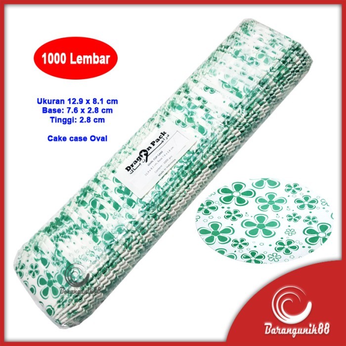 ✨NEW✨ -Kertas Bolu Kukus Oval 129mm 1000 Lembar Risol Cake Case Cup Cake - Putih (GP), 129mm