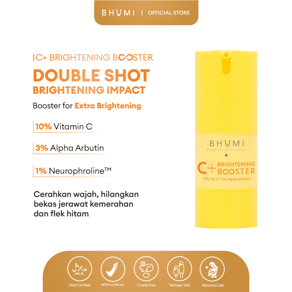 Bhumi C+ Brightening Booster 10% Vitamin C + 3% Alpha Arbutin Serum C+ Brightening Booster 10% Vitam