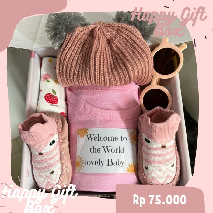 

gift set baby new born bayi hadiah bayi hampers baby - Merah Muda