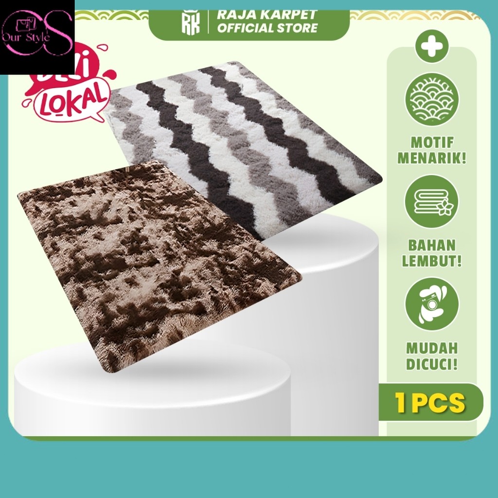 Karpet Murah / RAJA KARPET - Karpet Bulu Rasfur Anti Slip / Karpet Estetik / Karpet Ruang Tamu / Kar