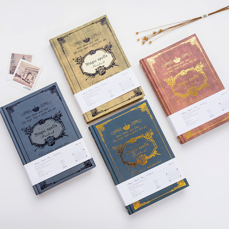 

A5 Retro Magic Notebook Thickened Hardcover Chronicle Writing Notepad Vintage European Style Academic Style Diary Planner Book