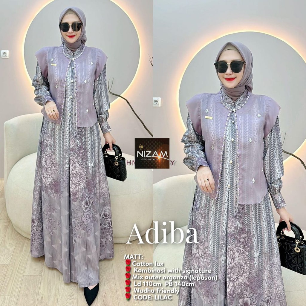 Dress jumbo Adiba/dress wanita Busui/Dress pesta kondangan/baju wanita murah/Gamis jumbo LD 110/Baju