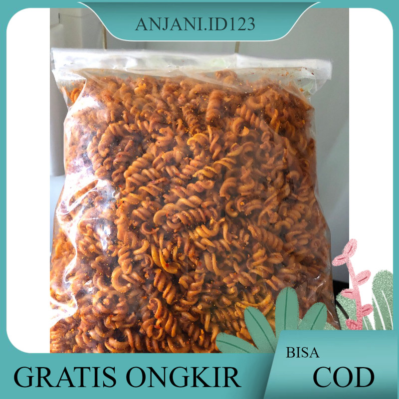 

MAKARONI SPIRAL/ulir/ kriting Extra Pedas Dan Bumbu Balado kemasan 500gram
