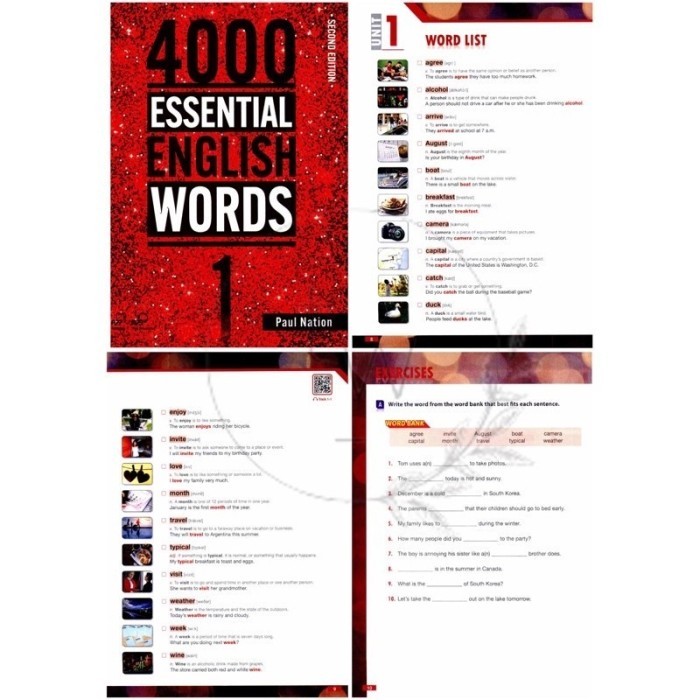 buku fisik 4000 Essential English Words 1 2 3 4 5 6 Second Edition by Paul Nation - Level 1