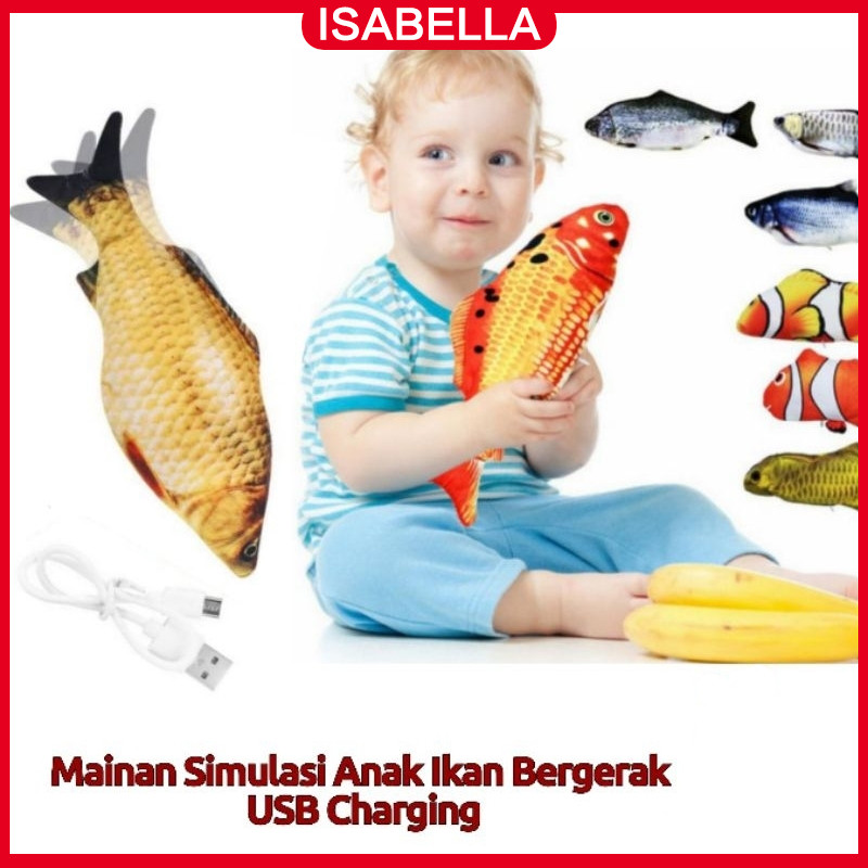 ISABELLA Ikan mainan bergerak / Ikan Bergerak Untuk Bayi Tidur / Mainan Ikan Bergerak Interaktif