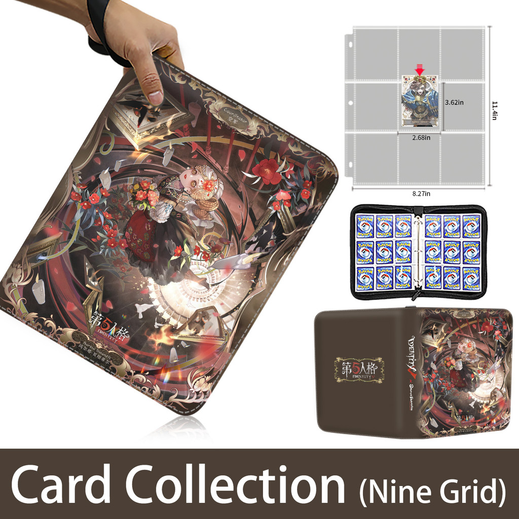 

Binder 9 Pocket Trading Card Holder Anime Card Binder Collector with 50 inner Pages Zipper Holder Up to 900 Cards