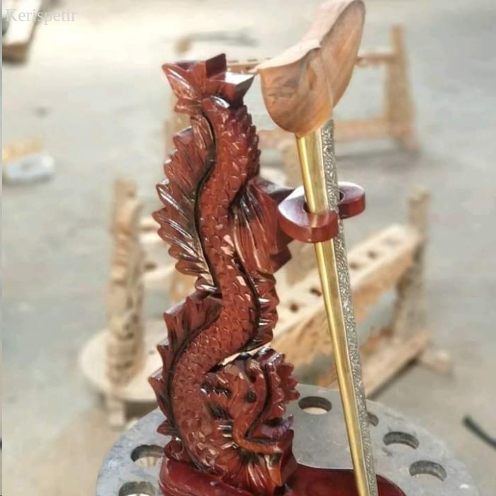 

jagrak keris naga kayu jati - mentah Harga Merakyat PTJ7879 - mentah murah antik