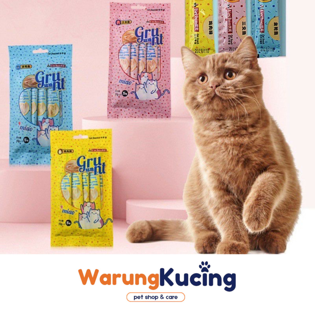 urchin liquid treats isi 5pcs (tanpa kemasan pack) snack kucing setara meo treats bio creamy