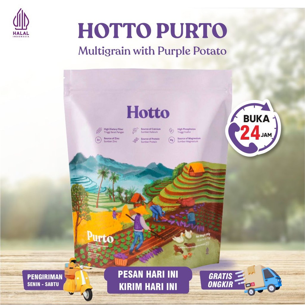 

Hotto Purto Superfood Multigrain/Oat Ubi Ungu 1 Pouch - Original & Bergizi